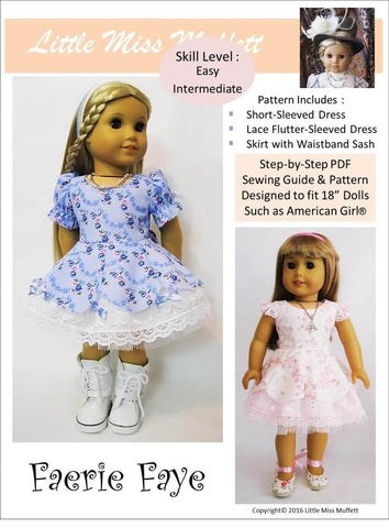 Little Miss Muffett 18 Inch Modern Faerie Faye 18" Doll Clothes Pattern larougetdelisle
