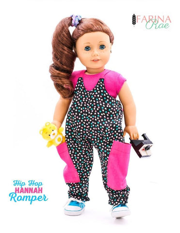 Farina Rae 18 Inch Modern Hip Hop Hannah Romper 18" Doll Clothes Pattern larougetdelisle