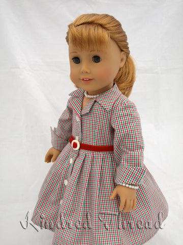 Kindred Thread FREE 18 Inch Historical Fifties Shirtwaist Dress 18" Doll Clothes larougetdelisle