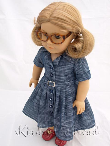 Kindred Thread FREE 18 Inch Historical Fifties Shirtwaist Dress 18" Doll Clothes larougetdelisle