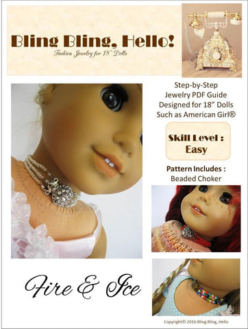 Bling Bling Hello Tutorials & Crafts Fire & Ice Doll Jewelry Pattern larougetdelisle