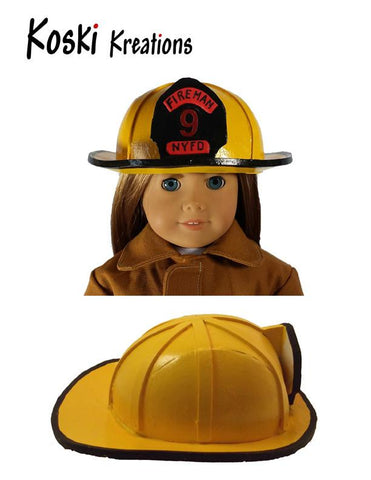 Koski Kreations 18 Inch Boy Doll Firefighter Helmet 18" Doll Accessory Pattern larougetdelisle