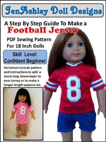 Jen Ashley Doll Designs 18 Inch Modern Football Jersey 18" Doll Clothes larougetdelisle