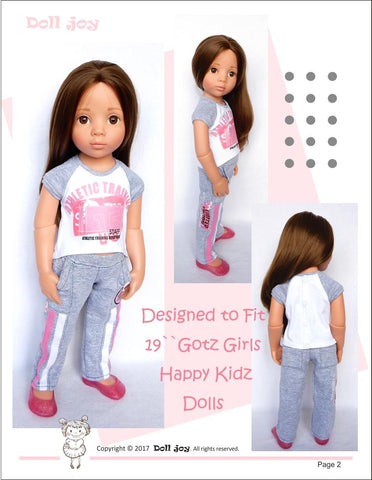 Doll Joy Gotz 19 Inch Active Pants Pattern for 19" Gotz Dolls larougetdelisle