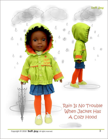 Doll Joy WellieWishers Windbreaker Jacket 14.5" Doll Clothes Pattern larougetdelisle