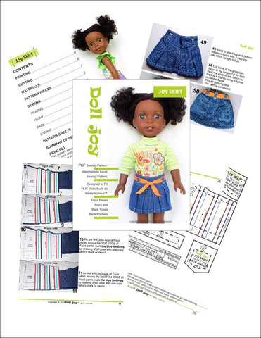 Doll Joy WellieWishers Joy Skirt 14.5" Doll Clothes Pattern larougetdelisle