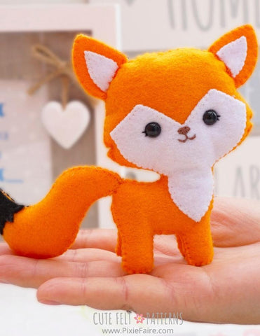 Cute Felt Patterns Hand Sewing Freddie Fox 5.5" Felt Plush Hand Sewing Pattern larougetdelisle