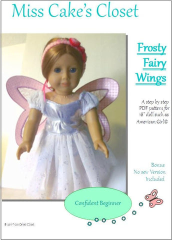 Miss Cake's Closet 18 Inch Modern Frosty Fairy Wings 18" Doll Accessory Pattern larougetdelisle