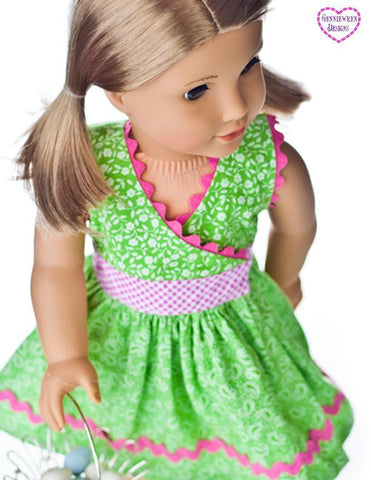 Genniewren 18 Inch Modern Any Which Way Dress 18" Doll Clothes Pattern larougetdelisle