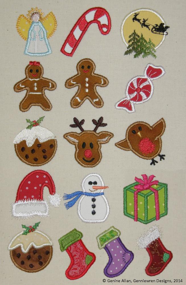 Genniewren Designs Mini Applique Christmas Design Set 1 Machine