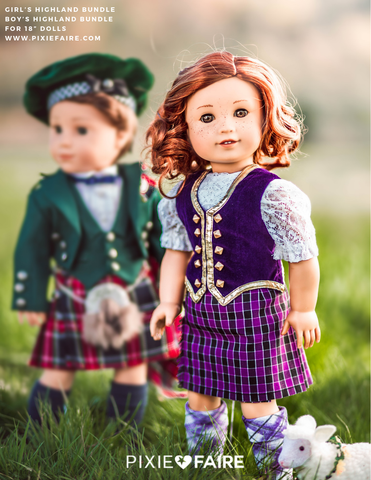 Genniewren 18 Inch Modern Girl's Highland Bundle 18" Doll Clothes Pattern larougetdelisle