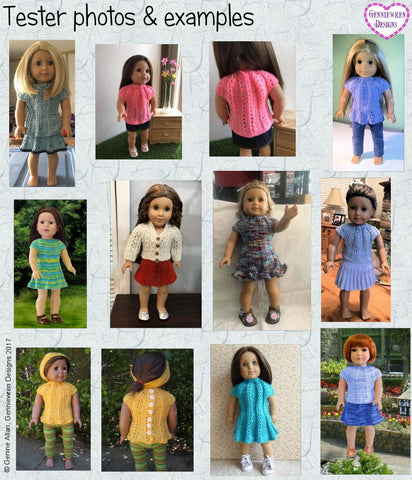 Genniewren Knitting Jazz Dress 18" Doll Knitting Pattern larougetdelisle