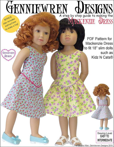 Genniewren Kidz n Cats Mackenzie Dress Pattern for Kidz N Cats Dolls larougetdelisle