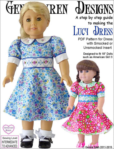 Genniewren 18 Inch Historical Lucy Dress 18" Doll Clothes Pattern larougetdelisle