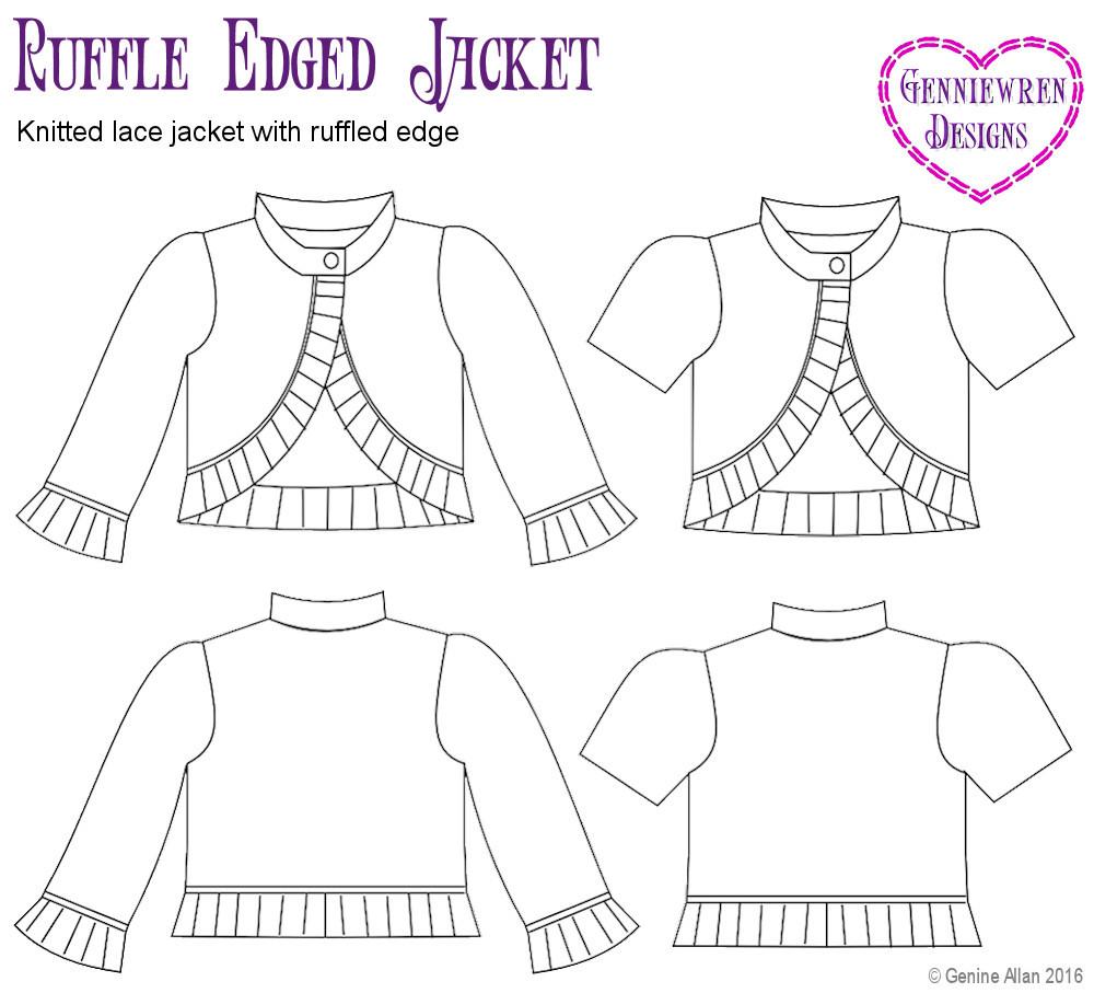 Genniewren Designs Ruffle Edged Jacket Doll Clothes Pattern 18 inch ...