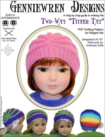 Genniewren Knitting Two-Way "Titfer-Tat" Ridged Hat Knitting Pattern larougetdelisle