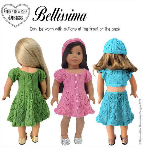 Genniewren Knitting Bellissima 18" Doll Knitting Pattern larougetdelisle