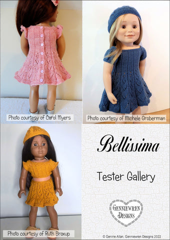 Genniewren Knitting Bellissima 18" Doll Knitting Pattern larougetdelisle