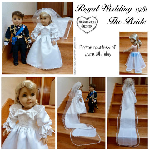 Genniewren 18 Inch Historical Royal Wedding 1981 The Bride 18 inch Doll Clothes Pattern larougetdelisle