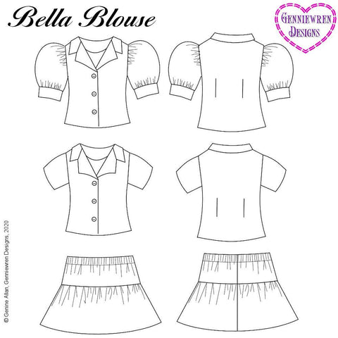 Genniewren Designs Bella Blouse Doll Clothes Pattern For Ruby Red ...