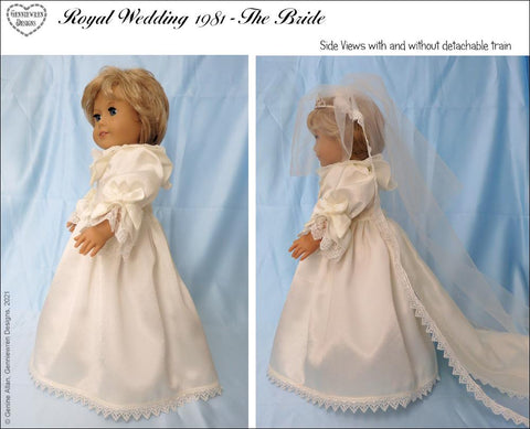 Genniewren 18 Inch Historical Royal Wedding 1981 The Bride 18 inch Doll Clothes Pattern larougetdelisle