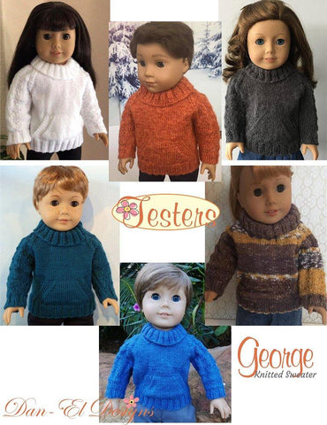 Dan-El Designs Knitting George 18" Doll Clothes Knitting Pattern larougetdelisle