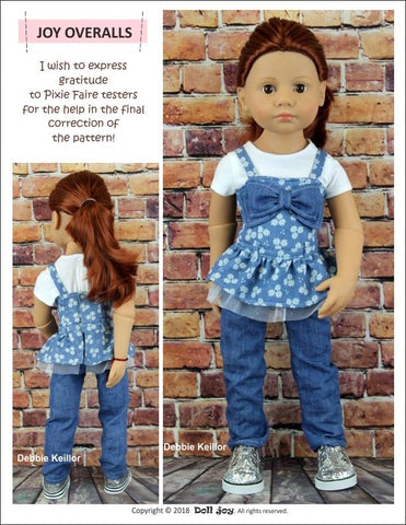 Doll Joy Gotz 19 Inch Joy Overalls Pattern for 19" Gotz Dolls larougetdelisle