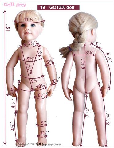 Doll Joy Gotz 19 Inch Leggings Pattern for 19" Gotz Hannah Dolls larougetdelisle