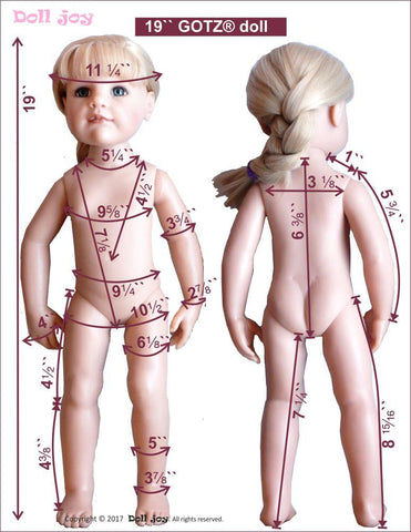 Doll Joy Gotz 19 Inch T-Shirts Pattern for 19" Gotz Dolls larougetdelisle