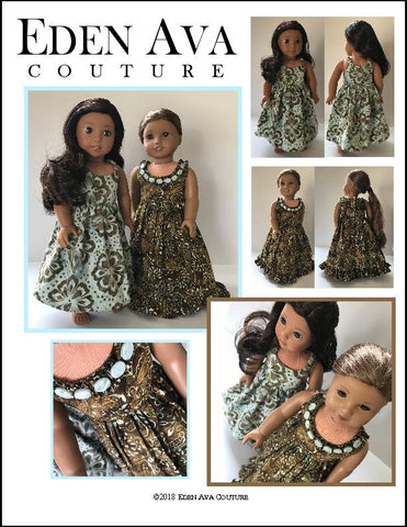 Eden Ava 18 Inch Modern Hawaiian Sundress 18" Doll Clothes Pattern larougetdelisle