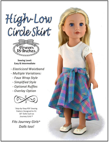Forever 18 Inches 18 Inch Modern High-Low Circle Skirt 18" Doll Clothes larougetdelisle