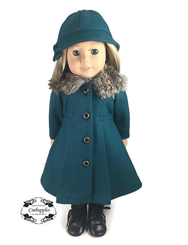 Crabapples 18 Inch Modern Classic Coat and Classic Hat Bundle 18" Doll Clothes Pattern larougetdelisle