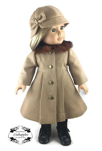 Crabapples 18 Inch Modern Classic Coat and Hat 18" Doll Clothes Pattern larougetdelisle