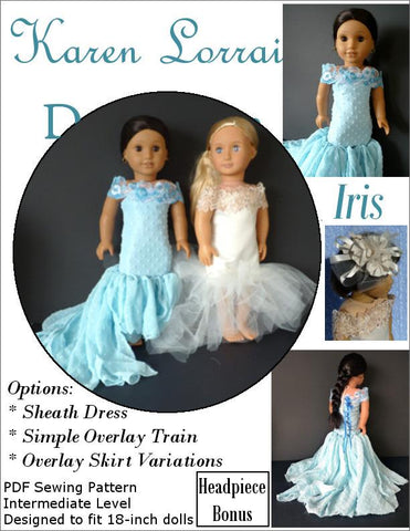 Karen Lorraine Design BOGO 18 Inch Modern Iris 18" Doll Clothes Pattern larougetdelisle