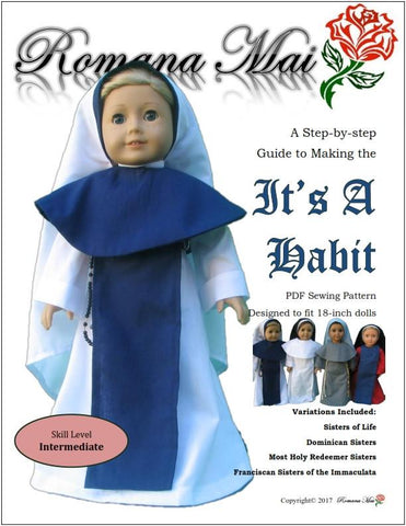 Romana Mai 18 Inch Modern It's A Habit 18" Doll Clothes Pattern larougetdelisle