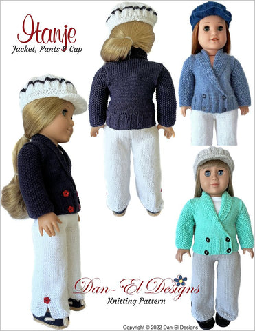Dan-El Designs Knitting Itanje Knitted Outfit 18 inch Doll Clothes Knitting Pattern larougetdelisle