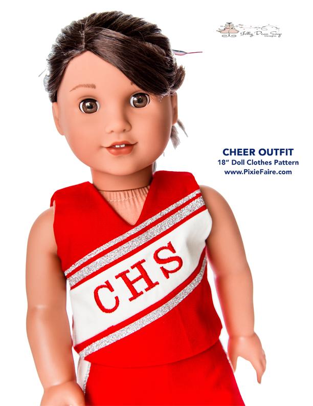 18 inch doll cheerleading outfit