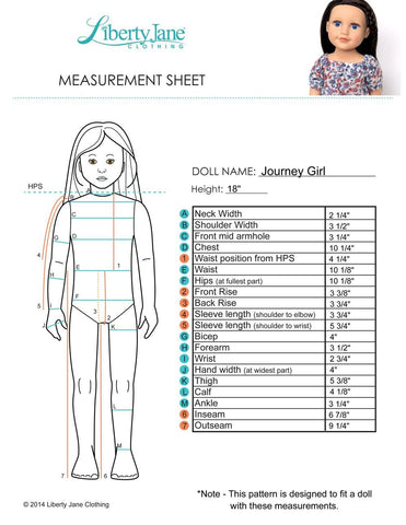 Liberty Jane Journey Girl Baseball T-Shirt Pattern for Journey Girls Dolls larougetdelisle