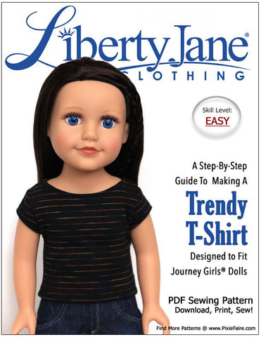 Liberty Jane Journey Girl FREE T-Shirt Pattern For Journey Girls Dolls larougetdelisle