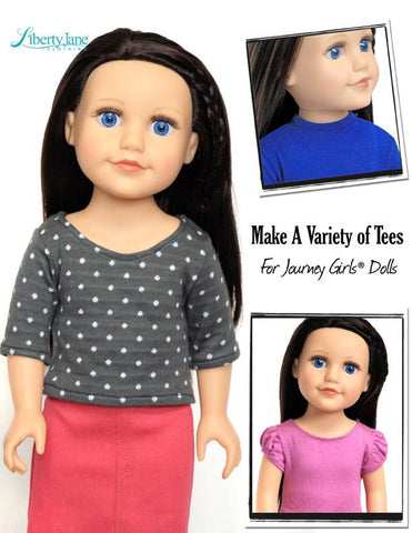 Liberty Jane Journey Girl T-Shirt Variations Pattern for Journey Girls Dolls larougetdelisle