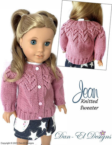 Dan-El Designs Knitting Jean Sweater 18" Doll Clothes Knitting Pattern larougetdelisle