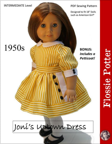 Flossie Potter 18 Inch Historical Joni's Uptown Dress 18" Doll Clothes Pattern larougetdelisle