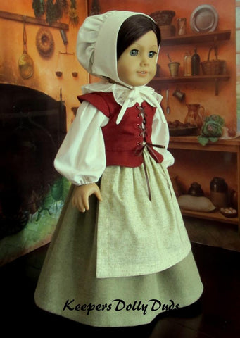 Keepers Dolly Duds Designs 18 Inch Historical Pretty Pilgrim 18" Doll Clothes Pattern larougetdelisle