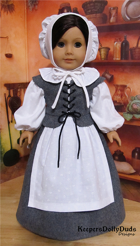 Keepers Dolly Duds Designs 18 Inch Historical Pretty Pilgrim 18" Doll Clothes Pattern larougetdelisle