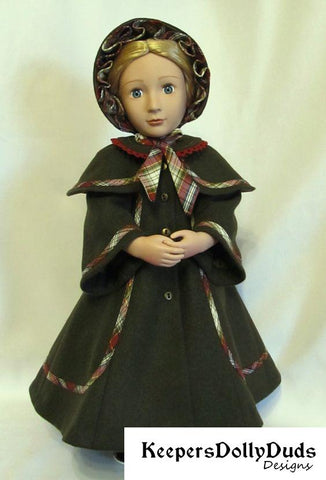 Keepers Dolly Duds Designs 18 Inch Historical Victorian Caroler's Coat and Bonnet For A Girl For All Time Dolls larougetdelisle