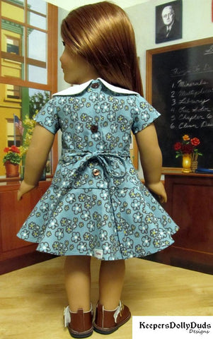 Keepers Dolly Duds Designs 18 Inch Historical Sweet 70s Dress 18" Doll Clothes Pattern larougetdelisle