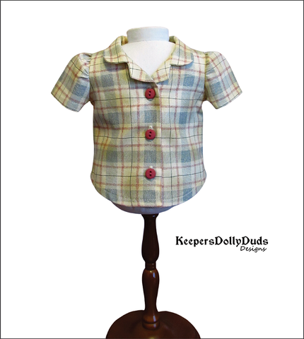 Keepers Dolly Duds Designs 18 inch Historical Bibbed Playsuit 18" Doll Clothes Pattern larougetdelisle