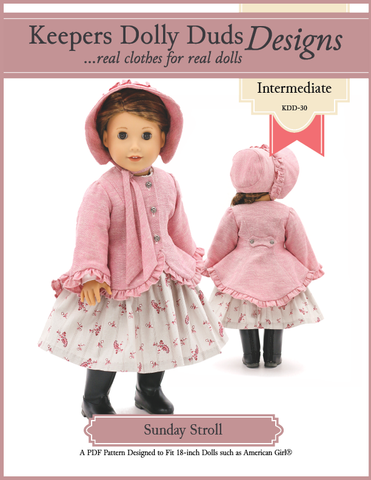 Keepers Dolly Duds Designs 18 Inch Historical Sunday Stroll 18" Doll Clothes Pattern larougetdelisle