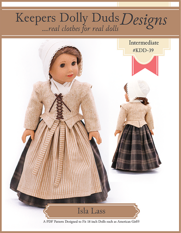 Keepers Dolly Duds Designs 18 Inch Historical Isla Lass 18" Doll Clothes Pattern larougetdelisle