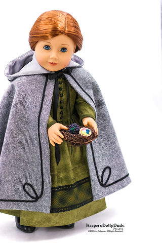 Keepers Dolly Duds Designs 18 Inch Historical Hooded Cloak 18" Doll Clothes Pattern larougetdelisle